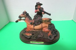 Premier Collection Cowboy And Horse Statue Resin 8&quot;L x 7&quot; Tall - £15.91 GBP