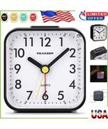 Small Analog Alarm Clock with Lighted Dial - Non-Ticking for Quiet Mornings - $27.89 CAD