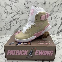 Men’s PATRICK EWING 33 HI Linen | Pink | White Sneakers - $199.00