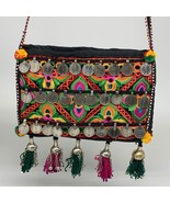 468g,10.5&quot;x7&quot;Turkmen Handbag Purse Crossbody Handmade Silk Coin @Afghani... - £62.93 GBP