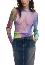 Desigual Women T-Shirt Liliac Designer Logo Fashion Top 2025 Collection - $118.29 CAD