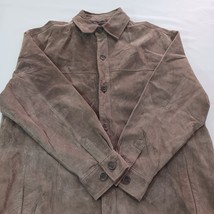 Pronto Uomo Leather Jacket Men's XL Suede Brown Button Up Sport Coat Genuine image 11