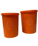 2 Vintage Orange Tupperware Servalier Food Canisters #809/8 C &amp; #811/5 C... - $405.98 MXN