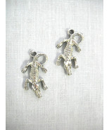 FULL BODY CROC / CROCODILE PEWTER CHARMS DANGLING EARRINGS HOOK WIRE GATORS - £6.28 GBP