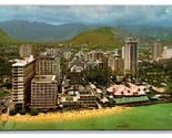 Antenna Vista Hotel Di Waikiki Hawaii Hi Cromo Cartolina H30 - $3.36
