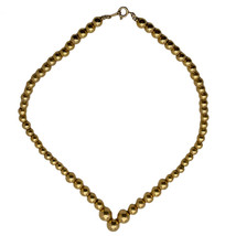 Vintage Crown Trifari Gold tone Metal Beaded Choker Necklace  - £10.35 GBP