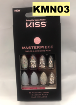 KISS MASTERPIECE KMN03-DC ONE-OF-KIND LUXE MANI 30 NAILS INCLUDING GLUE ... - £7.98 GBP