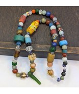 Vintage Glas Steine Kristall Mix Perlen Halskette jn-3Geschenk - $41.30