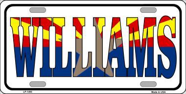 Williams Arizona Flag White Background Metal Novelty License Plate LP-1493 - $13.40