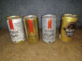 4 Michelob Light Golden Draft Beer Cans 12 Oz Anheuser Busch Vintage VTG... - $19.79