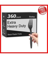 Elegant 360 Black Plastic Forks - Extra Heavy Duty, Heat Resistant &amp; Dis... - €36,52 EUR
