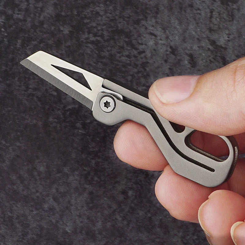 Titanium Alloy Mini Folding Knife EDC Camping Equipment Portable Keychain - £13.75 GBP+