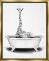 Giraffe In A Tub, Stupell Industries, Floater Frame, Rachel Neiman Desig... - £56.71 GBP