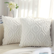 Decoruhome Decorative Throw Pillow Covers 22X22, Soft Plush Faux Wool Couch Pill - £28.31 GBP