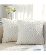 Decoruhome Decorative Throw Pillow Covers 22X22, Soft Plush Faux Wool Co... - £28.55 GBP