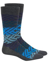 ALFANI Men&#39;s Charcoal Blue Moisture Wicking Nylon Dress Crew Socks 7-12 B4HP - £3.18 GBP