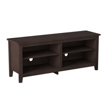 Espresso TV Stand: Open Storage for 65-inch TVs - Classic Design - $128.99