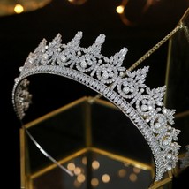 New fashion 3A zirconia pearl crown bridal tiara wedding dress princess tiara ha - £94.80 GBP