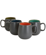 Kook 4 Piece Ceramic Multicolor Deco Coffee Mug Set in Matte Grey - $1,080.46 MXN