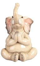 Yoga Elephant 54641 Praying Meditating Lotus Pose 6.75&quot; H Resin - £22.21 GBP