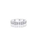 14k Solid White Gold Round Natural Diamond Channel Set Unisex Wedding Ri... - €2.712,07 EUR