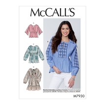 McCalls Sewing Pattern 7930Tunic Top Blouse Misses Size L-XL - $8.99