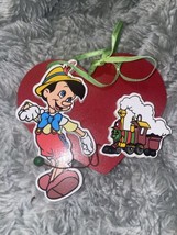 Vintage Walt Disney Wood Christmas Ornament Holiday Pinocchio Train Kurt Adler - £3.94 GBP
