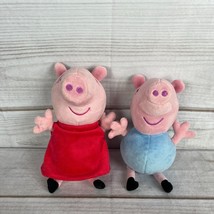 2003 Peppa Pig Hug N&#39; Oink Laughing Electronic Plush George &amp; Peppa 7 1/2&quot; Tall - £13.36 GBP