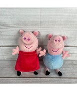 2003 Peppa Pig Hug N&#39; Oink Laughing Electronic Plush George &amp; Peppa 7 1/... - £13.28 GBP