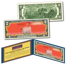 BABE RUTH 1933 Goudey #149 (Red) Yankees iconic Card Art on Authentic $2 US Bill - £11.69 GBP