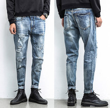 Mens Jeans Slim Fit Runway Straight Skinny Fit Denim Trousers Casual Pants - £19.57 GBP