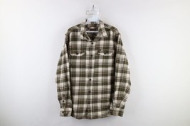 Vtg Orvis Mens M Distressed Heavyweight Flannel Button Shirt Jacket Jac Shirt - $59.35