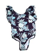 Janie and Jack Blue Floral Print Girls One Piece Swimsuit Bathing Suit Sz 7 - £9.12 GBP