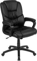 Black Leathersoft Swivel Office Chair With Padded Arms From Flash Furniture, 400 - £134.90 GBP
