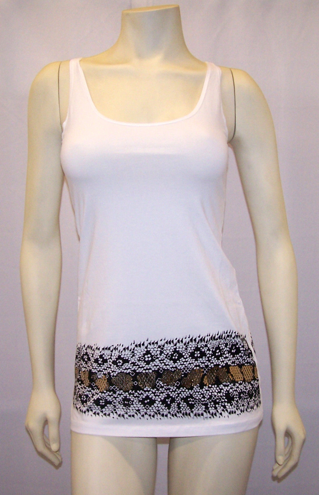 Primary image for Lauren Moshi Snake Belt Tank in White NEW - T1-SNB