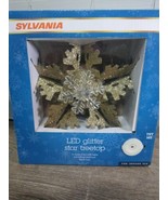 Sylvania 11 LED Lights Glitter Gold Treetop Star For Indoor Use Christmas - $476.13 MXN