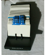 Vintage ROLODEX V-GLIDE GL-24 BLACK with 2 ¼"x 4" Cards and Alphabet Cards - £12.58 GBP