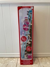 Mr. Christmas Super Climbing Pink Santa 43” Blue Ladder Lights Motion Music - $51.27