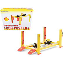 Adjustable Four Post Lift &quot;Shell Oil&quot; #2 for 1/18 Scale Diecast Model Cars by... - £46.63 GBP