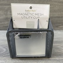 U Brands Locker Style Magnetic Mesh Cup Holder with Mirror Locker Organizer Gray - £8.34 GBP