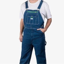 Liberty Overalls 40” x 22” CROPPED men’s Denim Jean Bib Overalls green a... - $48.42