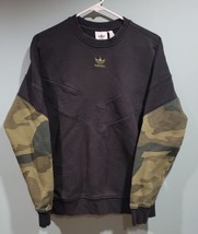 Adidas Sweater Mens Medium Black Center Logo Spellout Camo Sweatshirt Crewneck - £13.21 GBP