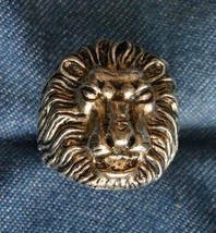 Elegant Ancient Style Silver-tone Leo Lion Head Ring size 9 1/2 - £11.97 GBP