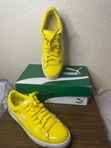 Puma Shoes Mens Size 9 Basket Matte &amp; Shine Yellow Sneakers Low Tops Lace Up - £27.15 GBP