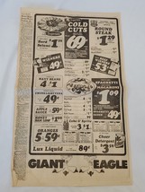 VINTAGE 1975 Giant Eagle Supermarket Full Page Newspaper Advertisement - $19.79