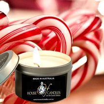 Candy Cane Eco Soy Wax Scented Tin Candles, Vegan Friendly, Hand Poured - £11.72 GBP+