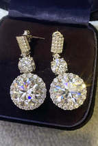 12 Carat Moissanite Platinum-Plated Drop Earrings - £189.55 GBP