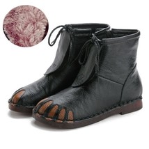 Genuine Leather Women&#39;s Boots New Winter Genuine Leather Women Snow Boots Plus L - £39.81 GBP