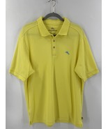 Tommy Bahama Yellow Mens Polo Shirt Size Large Short Sleeve Collared Cotton - $454.78 MXN