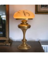 Art Deco Lamp Mushroom Light " Soraya " Brass Lamp Bankers' Lamp Table Lamp - $402.63